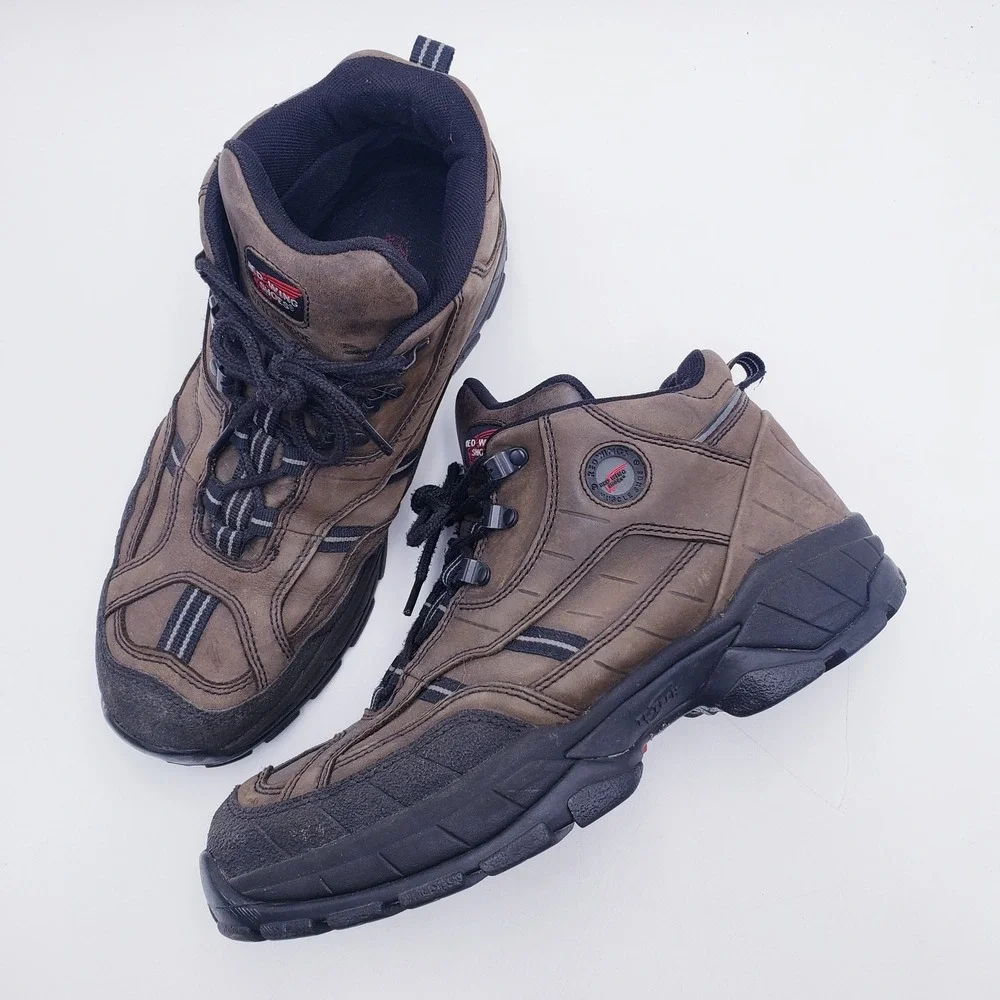 Red Wing Shoes Work Boots Brown Waterproof Steel Toe Leather Mens 11.5‎ 6667